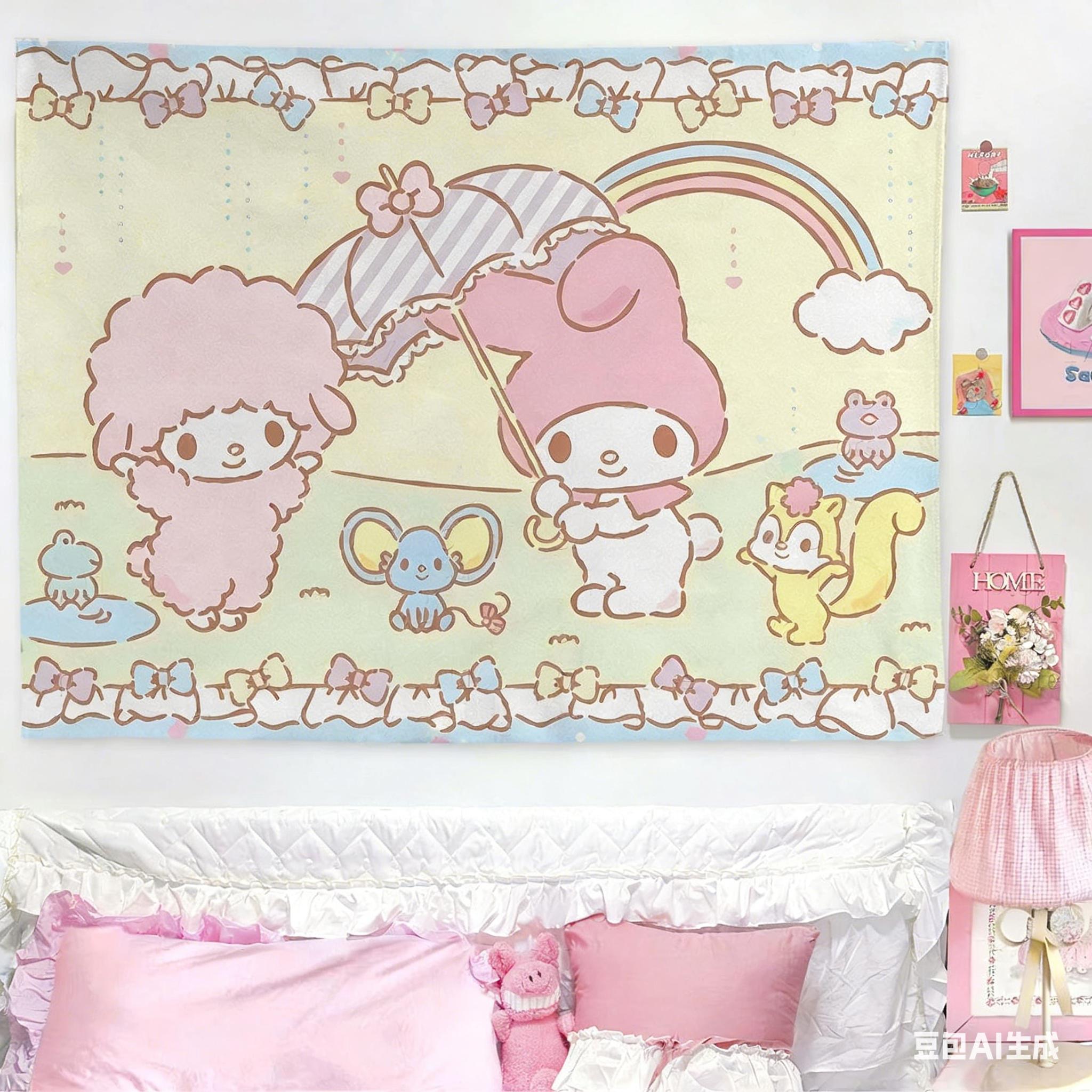 Kawaii Sweet Party Tapestry Pink Cute Character Print Polyester Wall Hanging for Bedroom Sweet Dessert and Kawaii Themed Home 74x94cm(29x37in)
Kawaii Sweet Party Tapestry Pink Cute Character Print Polyester Wall Hanging for Bedroom Sweet Dessert and Kawaii Themed Home 74x94cm(29x37in)