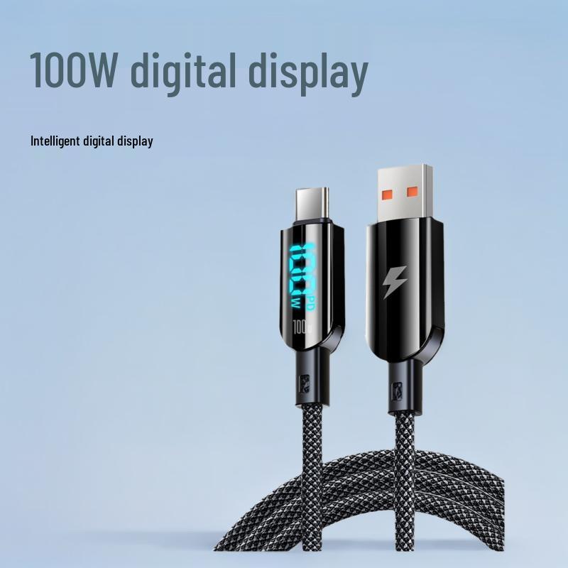 100W Digital Display Fast Charging Cable for Huawei & Apple 8-14, PD30W Compatible USB-C to USB-C
100W Digital Display Fast Charging Cable for Huawei & Apple 8-14, PD30W Compatible USB-C to USB-C