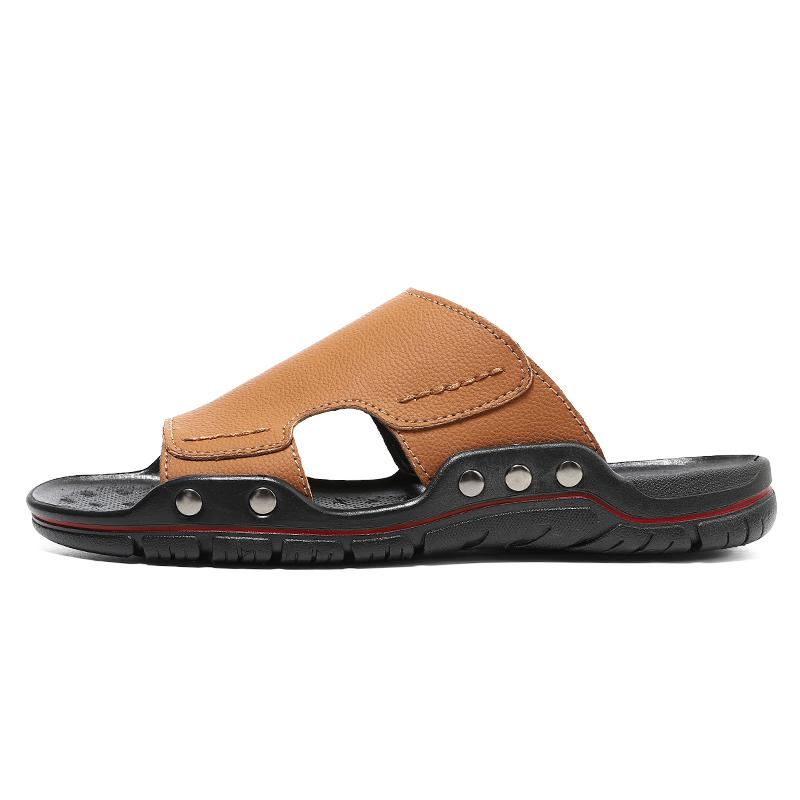 38-48 Літні чоловічі шкіряні сандалі шльопанці великого розміру шльопанці 39 жовтий/коричневий
38-48 Літні чоловічі шкіряні сандалі шльопанці великого розміру шльопанці 39 жовтий/коричневий