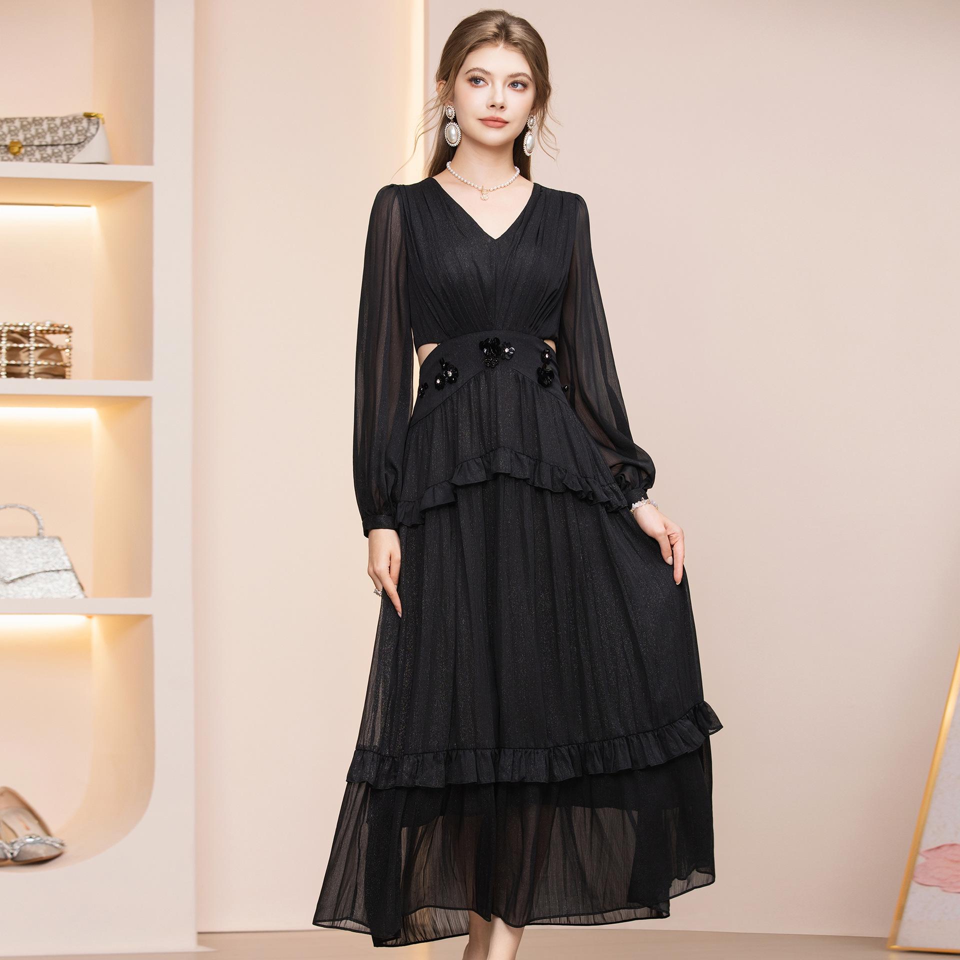 Zhi Li Black V-Neck Feminine Long Dress with Exposed Waist & Large Hem - Spring 2026 Collection Extra Large чёрный
Zhi Li Black V-Neck Feminine Long Dress with Exposed Waist & Large Hem - Spring 2026 Collection Extra Large чёрный