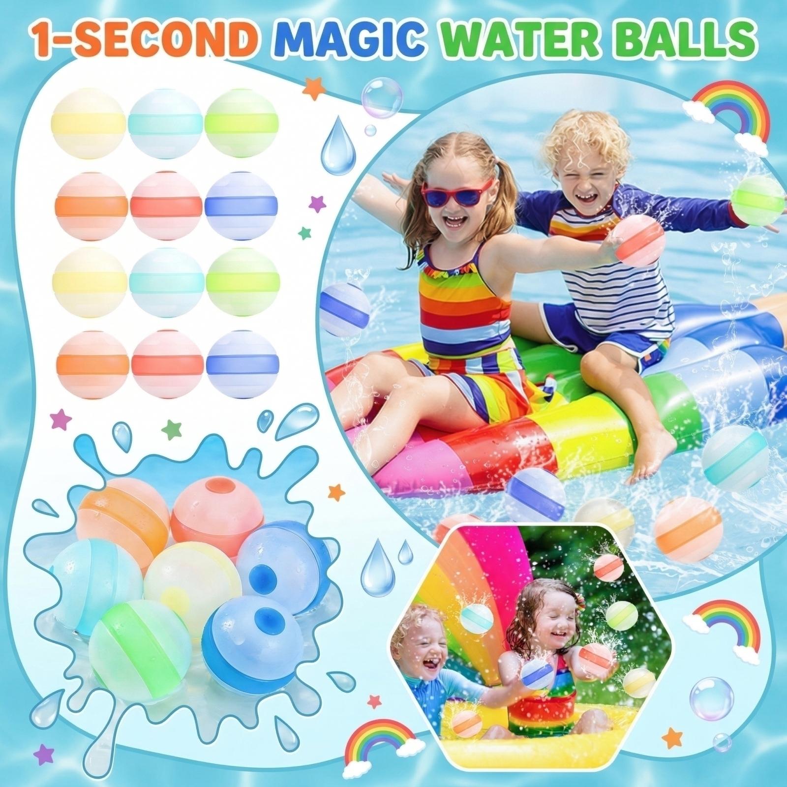 Reusable Water-Balloons — Quick-, Refillable Water Toys For Kids Summer Fun, Outdoor Pool & Water Play One Size
Reusable Water-Balloons — Quick-, Refillable Water Toys For Kids Summer Fun, Outdoor Pool & Water Play One Size