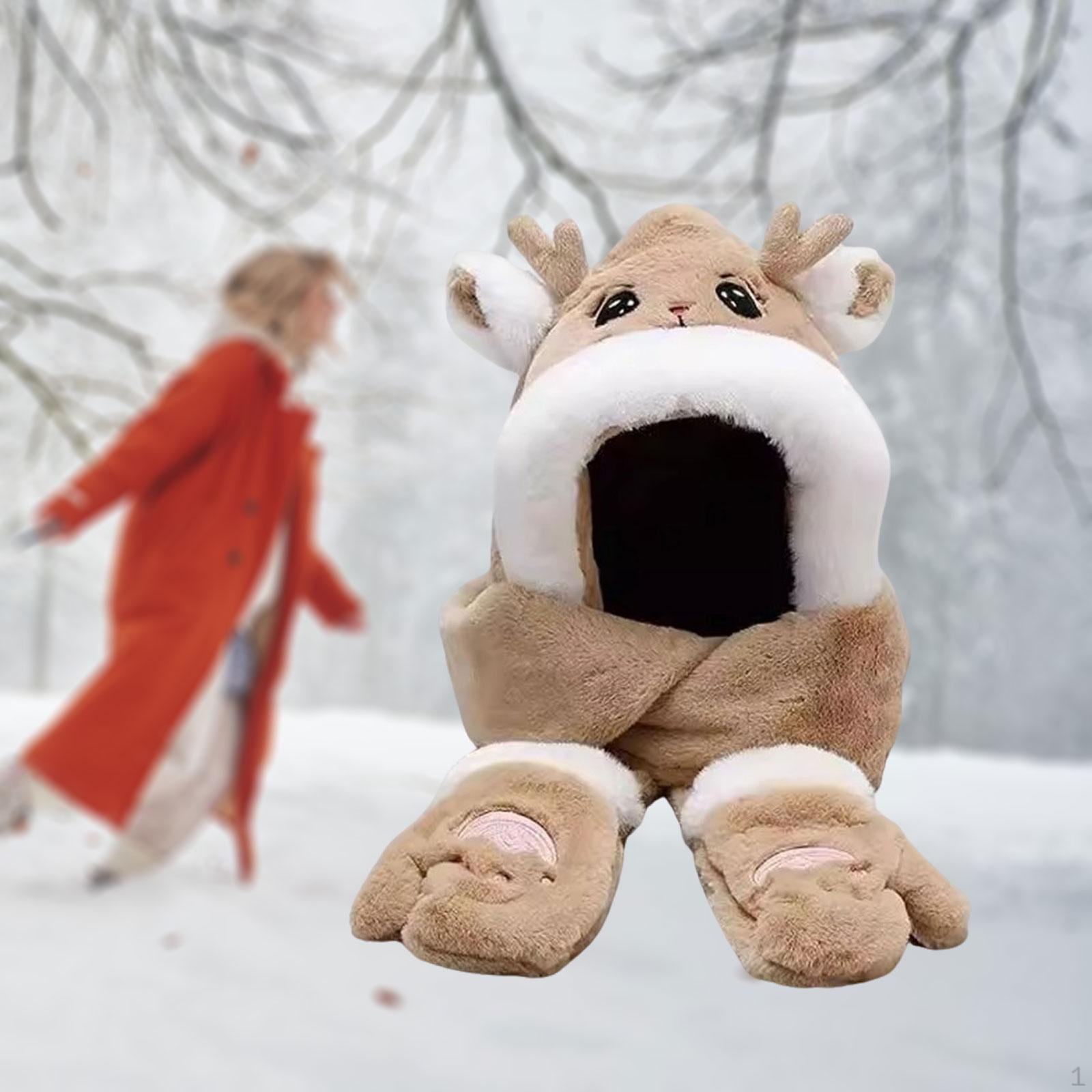 Милый комплект из шапки, перчаток, шарфа и ушей для женщин с капюшоном в подарок на праздник хаки
Милый комплект из шапки, перчаток, шарфа и ушей для женщин с капюшоном в подарок на праздник хаки