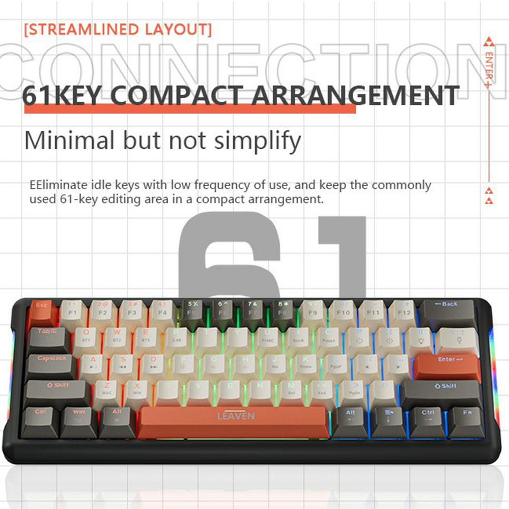 LEAVEN K610 1.6m Wired 61-key Water-Cooled E-Sports Gaming Mechanical Keyboard,Classic Version As Shown H
LEAVEN K610 1.6m Wired 61-key Water-Cooled E-Sports Gaming Mechanical Keyboard,Classic Version As Shown H