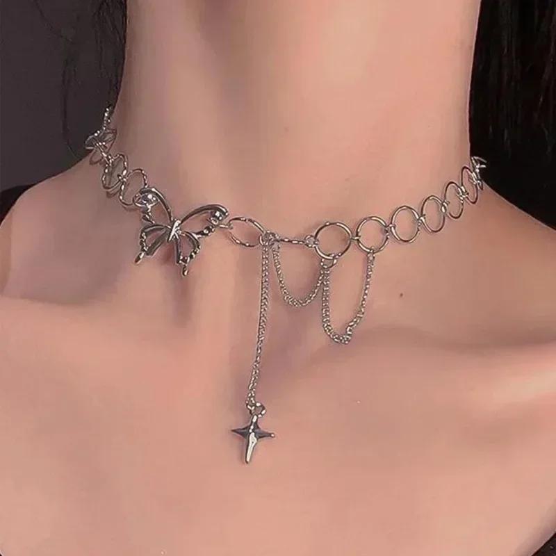 Hip Hop Butterfly Pendant Tassel Choker Necklace for Women Teens Girls Punk Link Chain Y2K Necklace Party Daily Fashion Jewelry
Hip Hop Butterfly Pendant Tassel Choker Necklace for Women Teens Girls Punk Link Chain Y2K Necklace Party Daily Fashion Jewelry