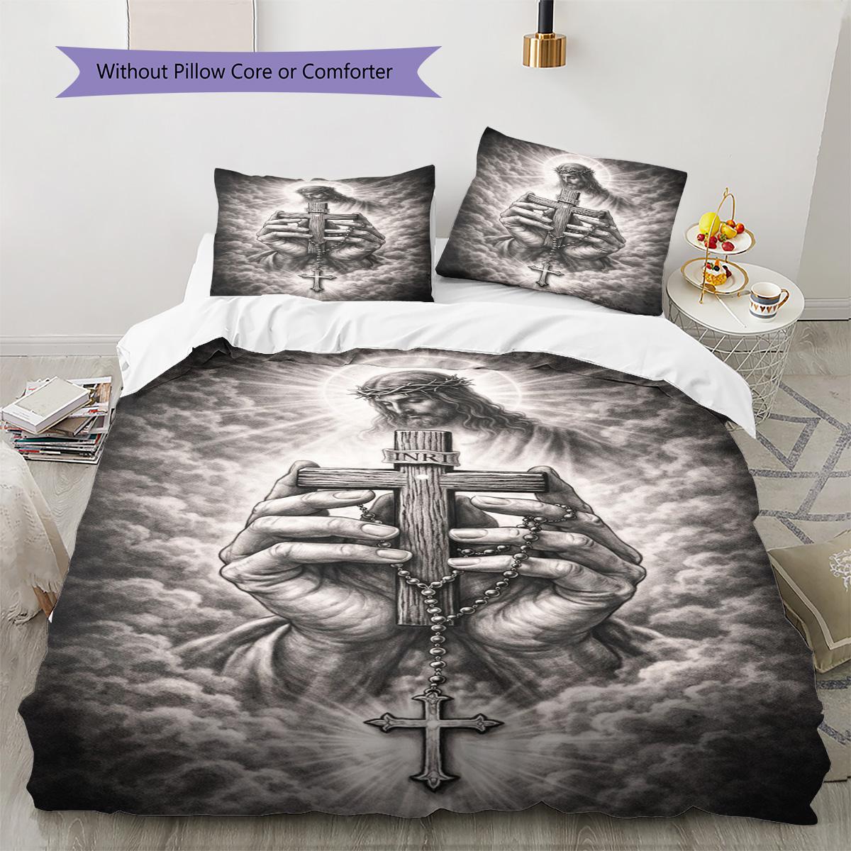 Butterfly Jesus Cross Pattern Bedding Quilt Set Quilt Cover Pillowcase Home Decoration Birthday Gift (1 * duvet cover + 2 * pillowcase, without core) 135x200cm
Butterfly Jesus Cross Pattern Bedding Quilt Set Quilt Cover Pillowcase Home Decoration Birthday Gift (1 * duvet cover + 2 * pillowcase, without core) 135x200cm