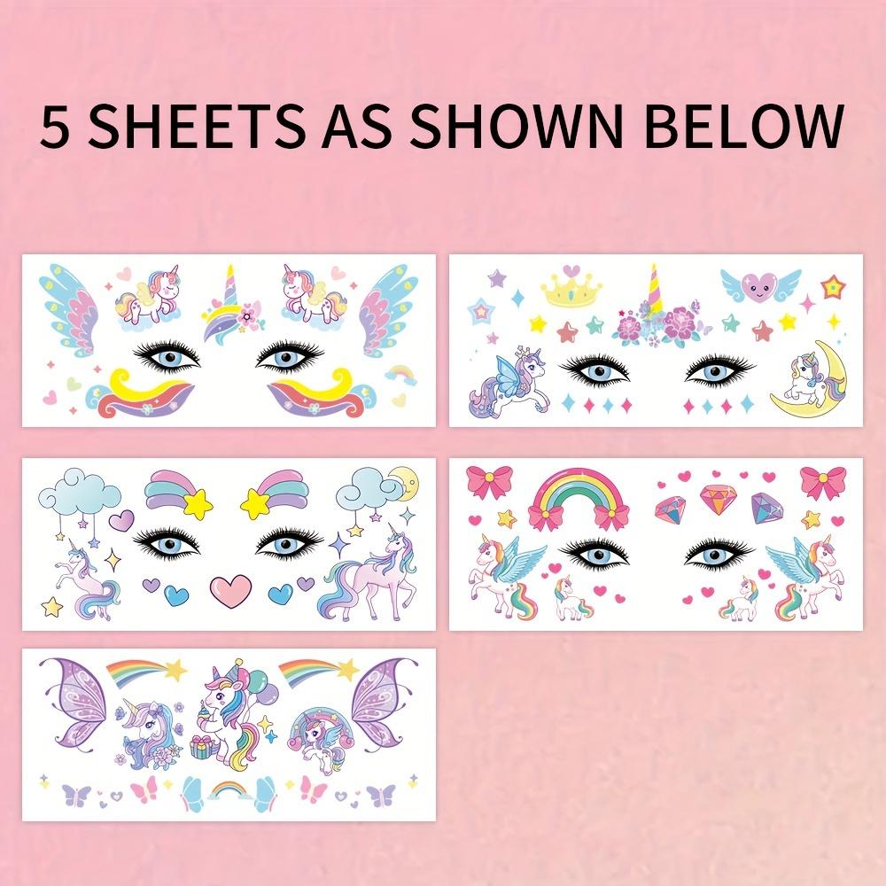 5pcs Unicorn Temporary Tattoos, Cute Rainbow Face & Body Stickers for Music Festivals/Parties, Birthday Party Favors & Gifts
5pcs Unicorn Temporary Tattoos, Cute Rainbow Face & Body Stickers for Music Festivals/Parties, Birthday Party Favors & Gifts