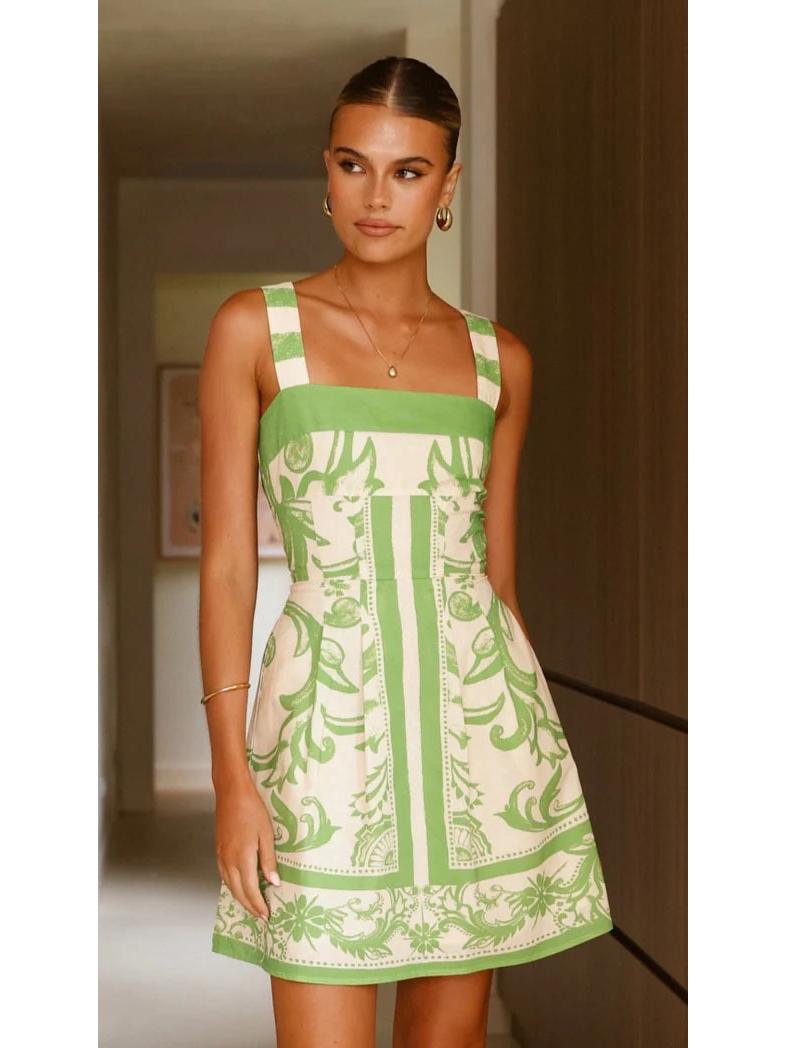 Женское летнее платье на бретелях с принтом - Новый европейский и американский стиль Small светло-зеленый
Женское летнее платье на бретелях с принтом - Новый европейский и американский стиль Small светло-зеленый