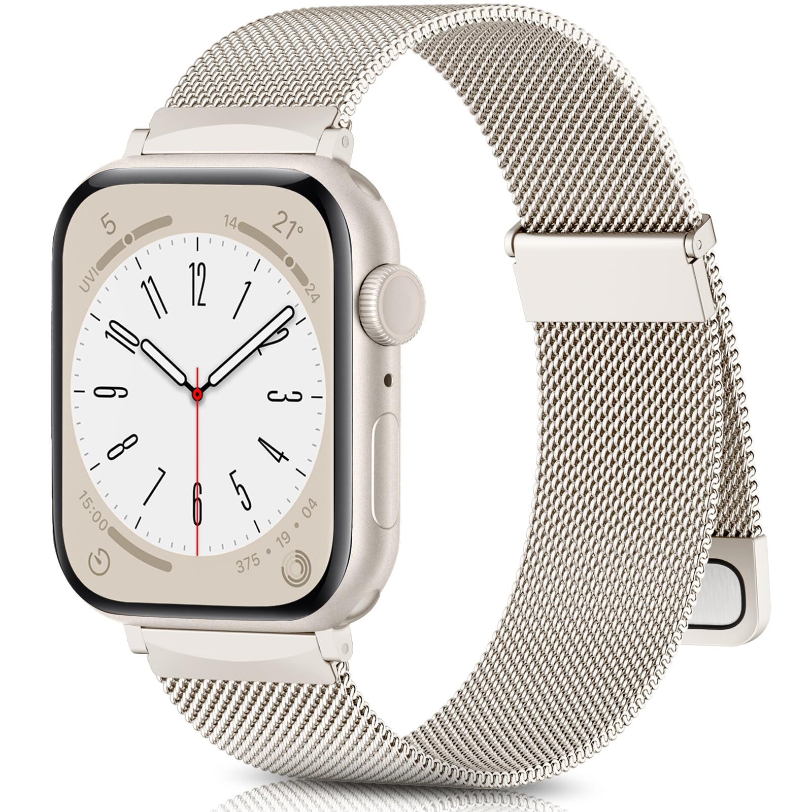 For Apple Watch 10 46mm/Ultra 2/Ultra 49mm/9 8 7 45mm/SE (2023) SE (2022) SE 6 5 4 44mm/3 2 1 42mm Metal Strap Watchband Champagne Gold
For Apple Watch 10 46mm/Ultra 2/Ultra 49mm/9 8 7 45mm/SE (2023) SE (2022) SE 6 5 4 44mm/3 2 1 42mm Metal Strap Watchband Champagne Gold