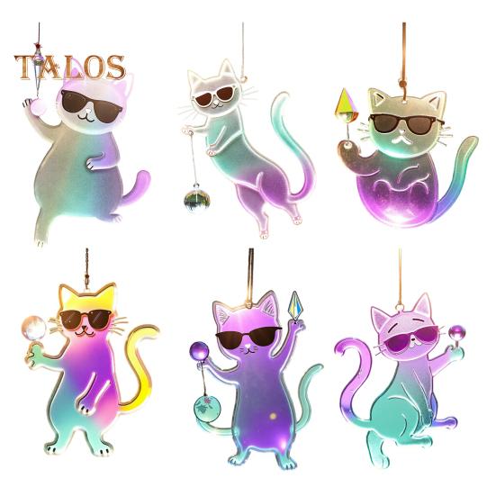 6 шт. Кошка-ловец солнца 2D плоская акриловая подвеска в виде котенка кошки в солнцезащитных очках подвесные украшения для дома, окна, сада Six-piece set
6 шт. Кошка-ловец солнца 2D плоская акриловая подвеска в виде котенка кошки в солнцезащитных очках подвесные украшения для дома, окна, сада Six-piece set