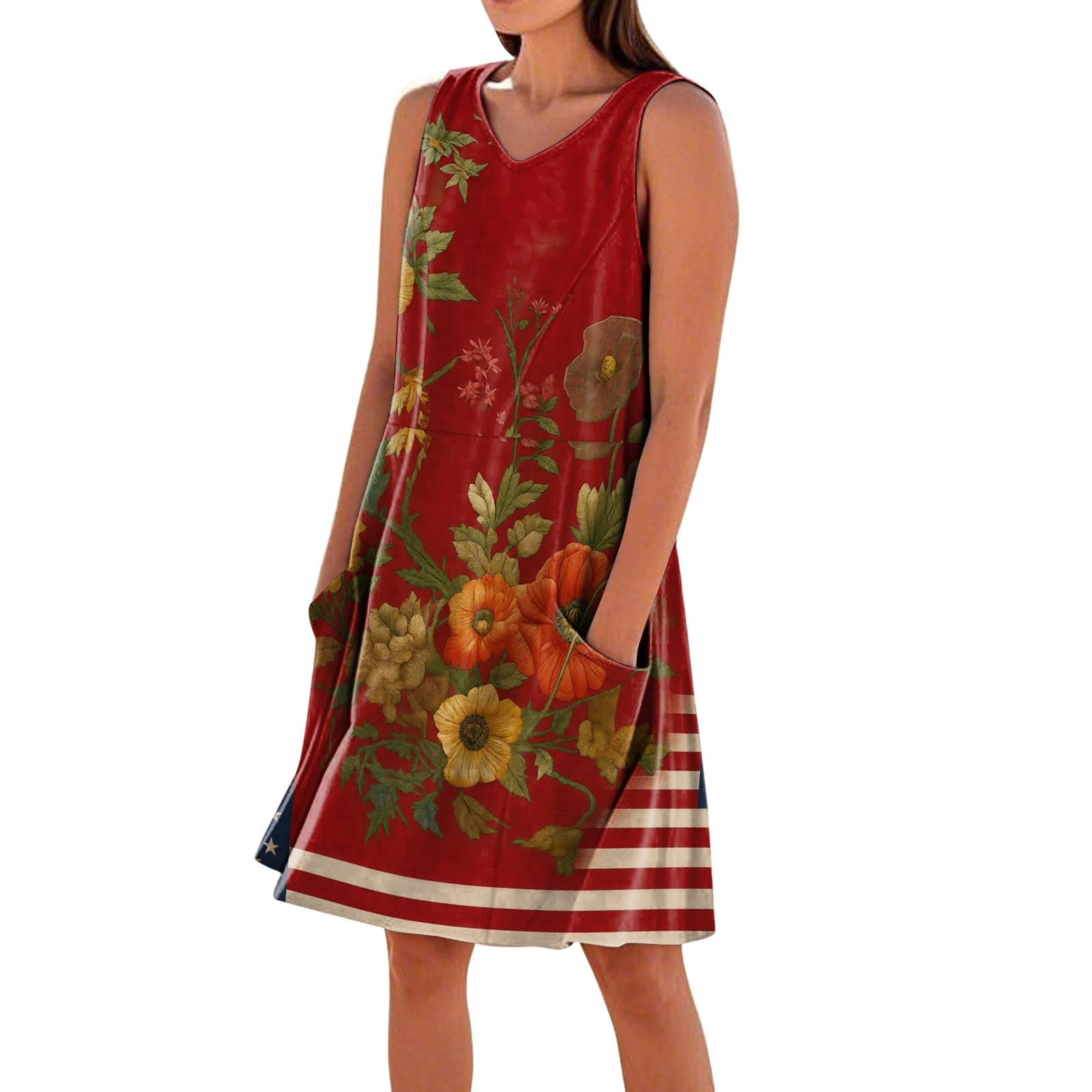 Women s Casual Printed Sleeveless V-Neck Pocket Dress L
Women s Casual Printed Sleeveless V-Neck Pocket Dress L