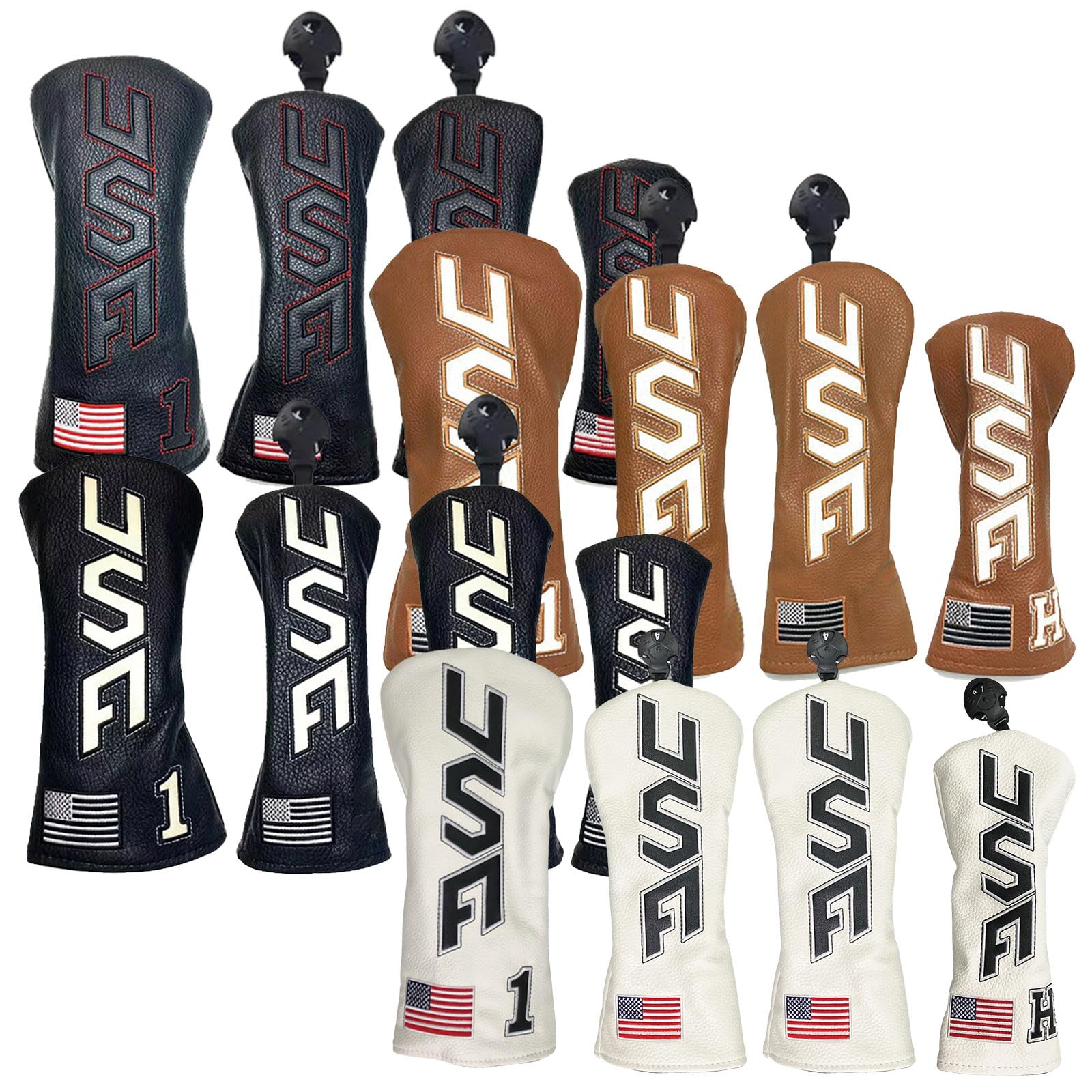 Golf Head Cover Driver Cover for 440cc 460cc Cover Wood Cover Utility Cover UT Cover H USA Flag No. 1, No. 3, No. 5, No. (Brown No. 1.3.5.H)
Golf Head Cover Driver Cover for 440cc 460cc Cover Wood Cover Utility Cover UT Cover H USA Flag No. 1, No. 3, No. 5, No. (Brown No. 1.3.5.H)