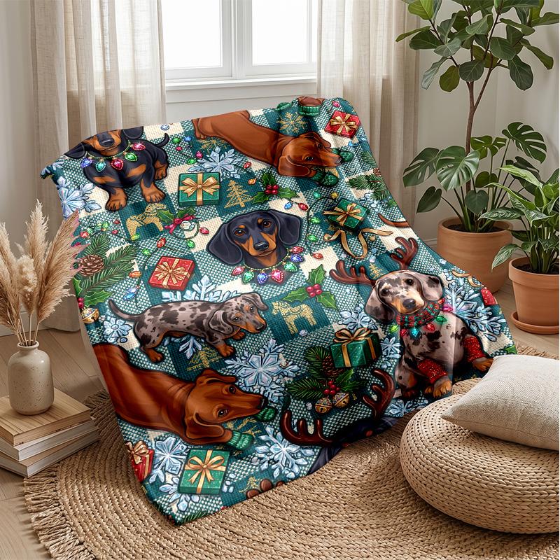 Christmas Dachshunds Decorations blanket Personalized Name Flannel Blanket Soft Cozy Plush Throw for Sofa Bed Lightweight Home Decor 75x90cm
Christmas Dachshunds Decorations blanket Personalized Name Flannel Blanket Soft Cozy Plush Throw for Sofa Bed Lightweight Home Decor 75x90cm
