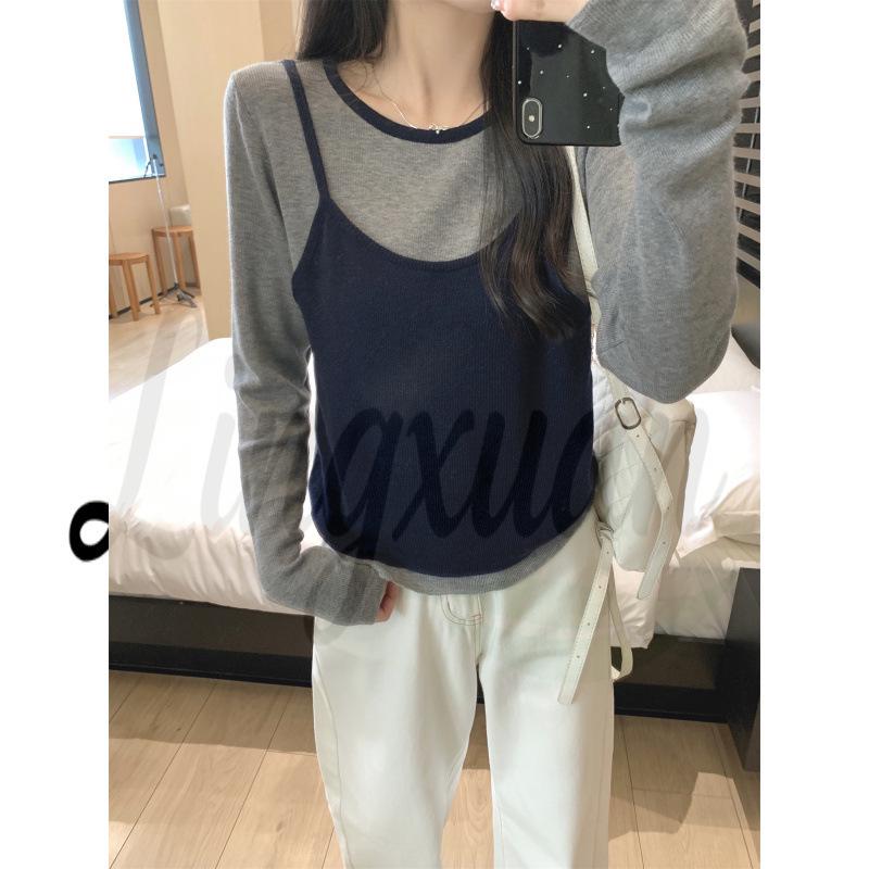 Spring Korean Style Color-Blocking Round Neck Wool Knit Sweater for Women - Long Sleeve, Two-Piece Design One Size серый
Spring Korean Style Color-Blocking Round Neck Wool Knit Sweater for Women - Long Sleeve, Two-Piece Design One Size серый
