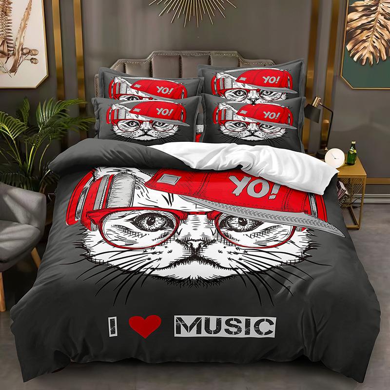 Cute Animal Pet Pattern Print Quilt Cover Pillowcase 3D Digital Printing Three-Piece Set 90*190
Cute Animal Pet Pattern Print Quilt Cover Pillowcase 3D Digital Printing Three-Piece Set 90*190