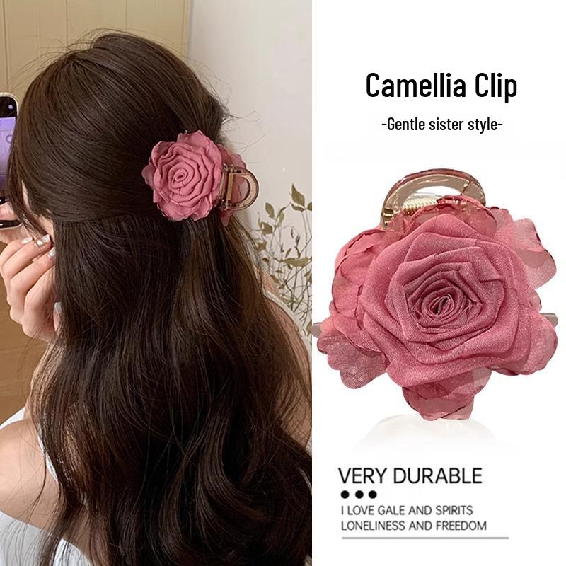 Camellia Claw Hair Clip: Elegant Half-Updo Flower Clip for Women
Camellia Claw Hair Clip: Elegant Half-Updo Flower Clip for Women