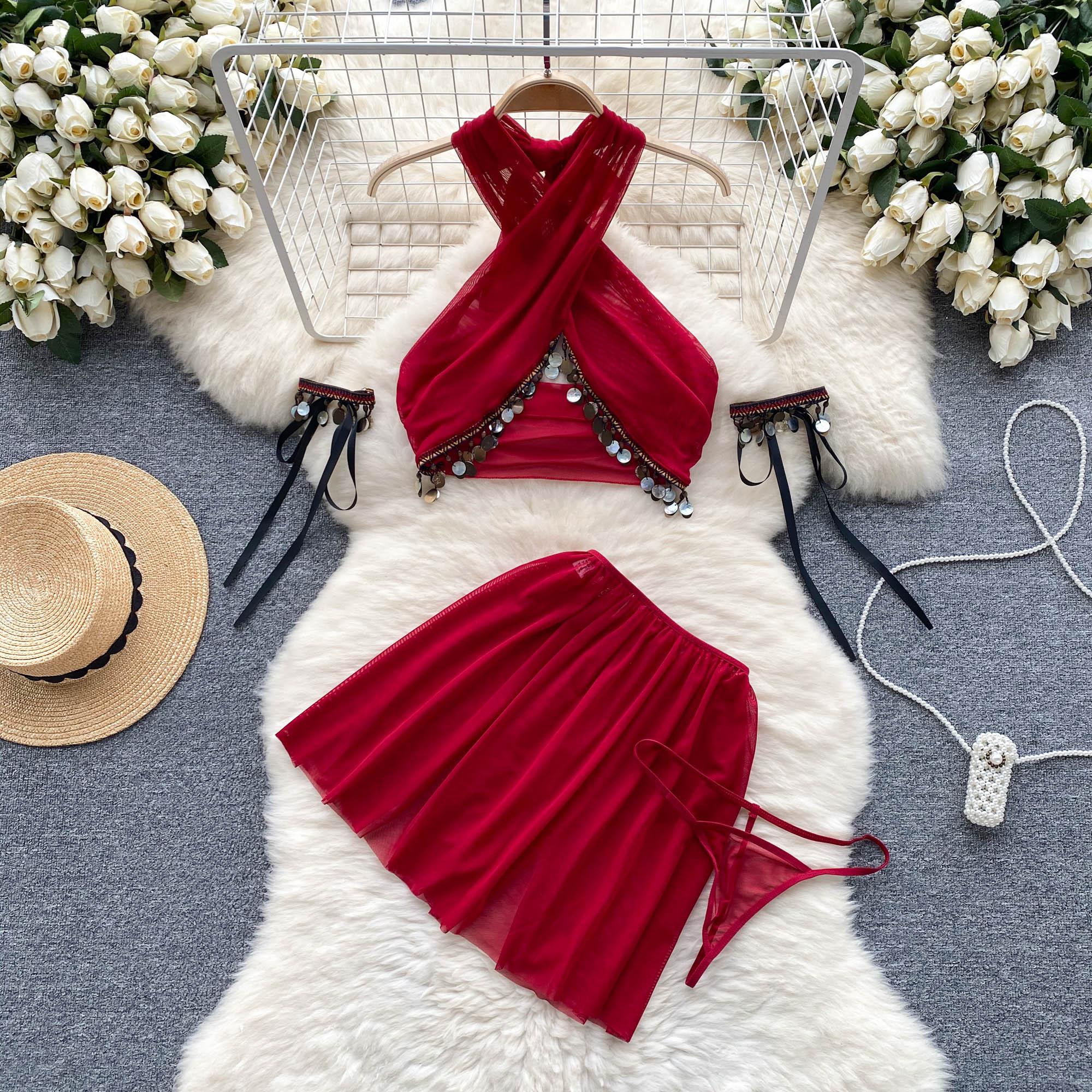 Сексуальные порно корректирующие костюмы с кисточками и блестками, женские однотонные топы с лямкой на бретельках + высокая талия, разделенные юбки, женские лоскутные тонкие марлевые чувственные комплекты 2024
Сексуальные порно корректирующие костюмы с кисточками и блестками, женские однотонные топы с лямкой на бретельках + высокая талия, разделенные юбки, женские лоскутные тонкие марлевые чувственные комплекты 2024