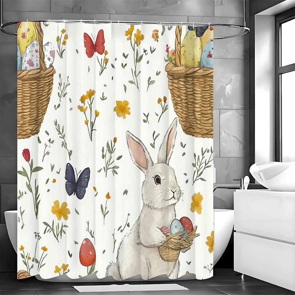 Spring Easter Bunny Shower Curtain, Cute Bunny Floral Botanical Watercolor Flower Bathroom Shower Curtain Holiday Bathroom Tub D W60H190(CM)-1 Pcs
Spring Easter Bunny Shower Curtain, Cute Bunny Floral Botanical Watercolor Flower Bathroom Shower Curtain Holiday Bathroom Tub D W60H190(CM)-1 Pcs