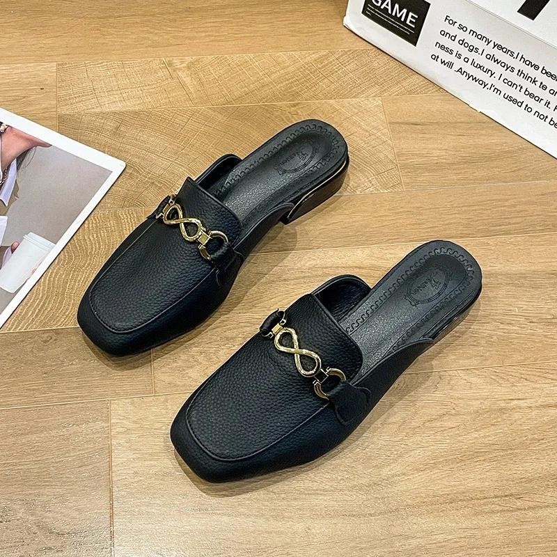 Женские туфли-мюли на плоской подошве, летние модные тапочки 2024 года, шлепанцы для прогулок на открытом воздухе, удобные сандалии с открытой пяткой, шлепанцы Zapatos Mujer 41 чёрный
Женские туфли-мюли на плоской подошве, летние модные тапочки 2024 года, шлепанцы для прогулок на открытом воздухе, удобные сандалии с открытой пяткой, шлепанцы Zapatos Mujer 41 чёрный