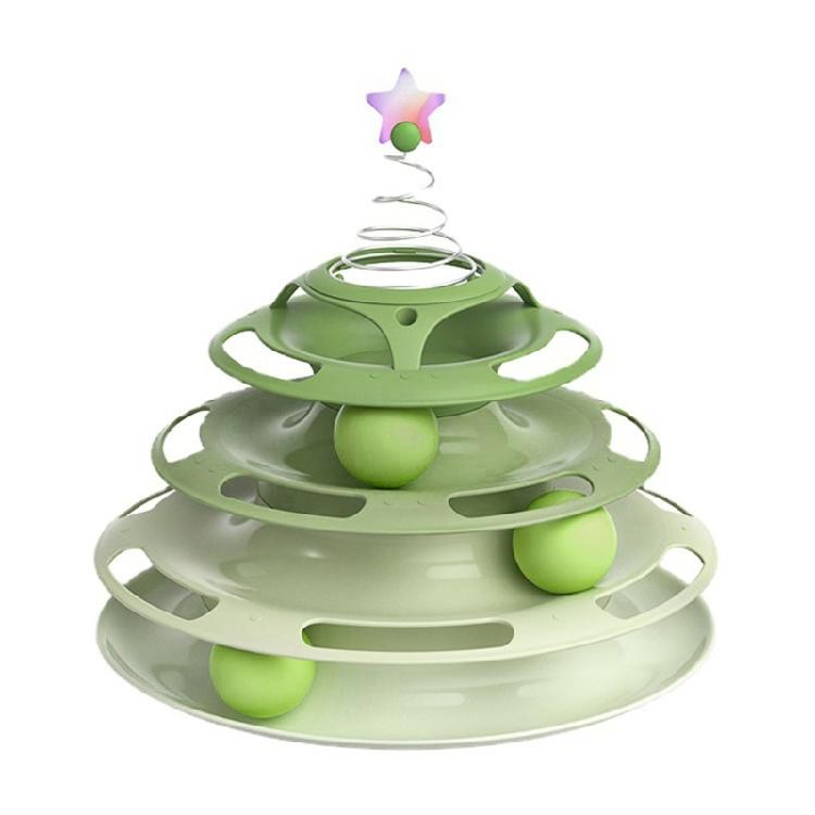 Cat Toy 3 Level Tower Interactive Ball Toy with 3 Ball Springing Teaser 1 зелений
Cat Toy 3 Level Tower Interactive Ball Toy with 3 Ball Springing Teaser 1 зелений