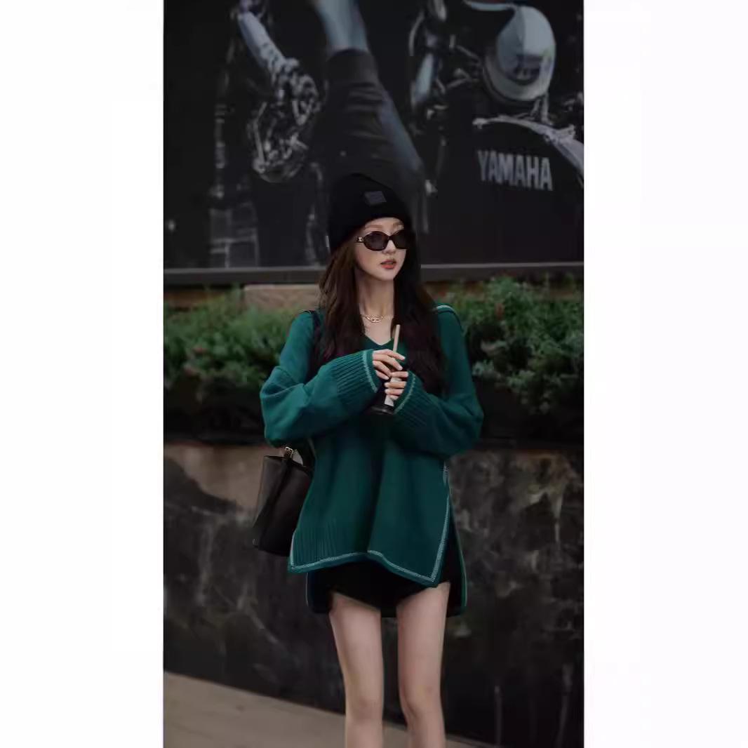 Women s 2024 Autumn V-Neck Cardigan - Urban Relaxed Color Block Knit with Slits Large зелёный
Women s 2024 Autumn V-Neck Cardigan - Urban Relaxed Color Block Knit with Slits Large зелёный
