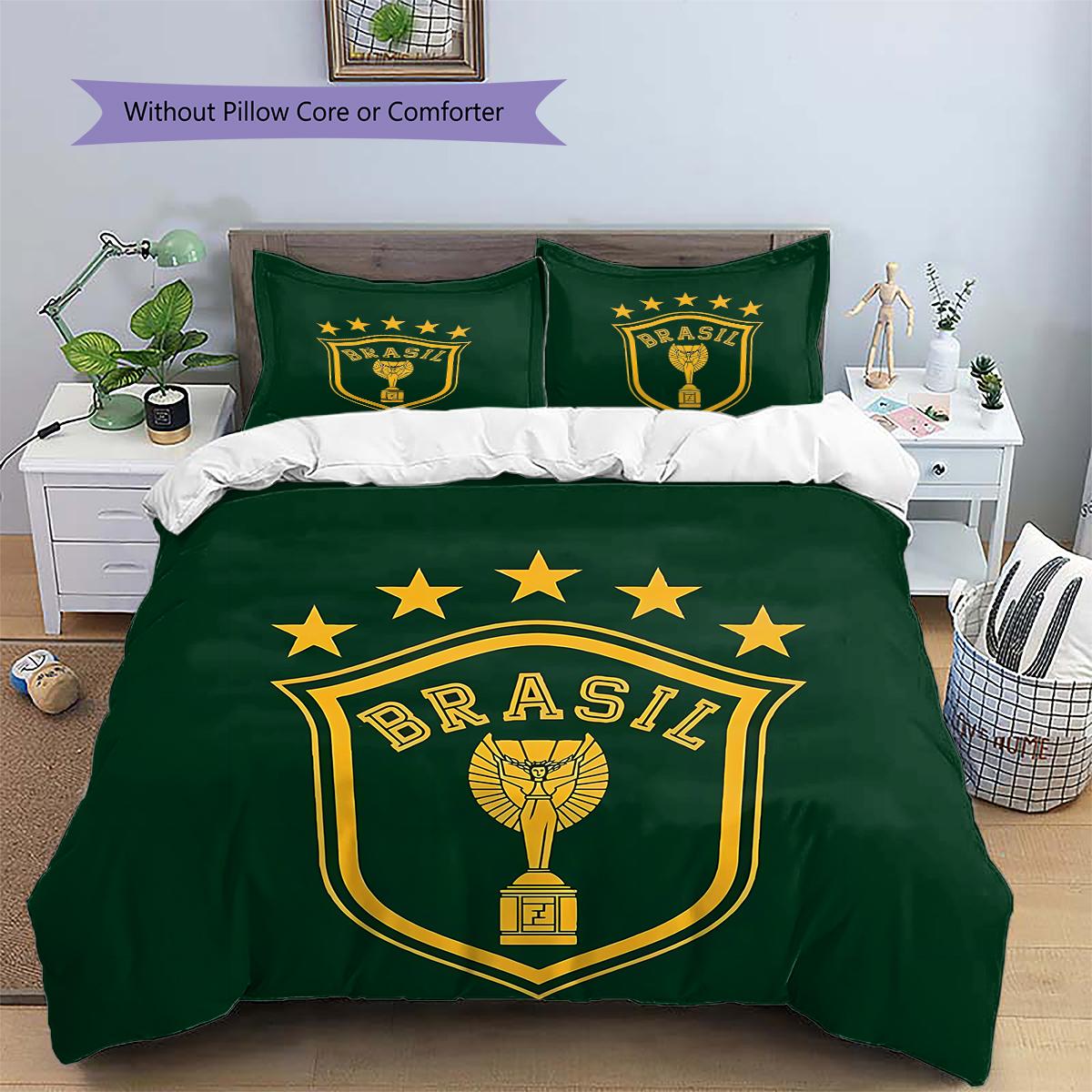 Brazilian national football team LogoPattern Bedding,Quilt Cover Pillowcase Home Birthday Gift (1 * duvet cover + 2 * pillowcase, without core) 135x200cm
Brazilian national football team LogoPattern Bedding,Quilt Cover Pillowcase Home Birthday Gift (1 * duvet cover + 2 * pillowcase, without core) 135x200cm