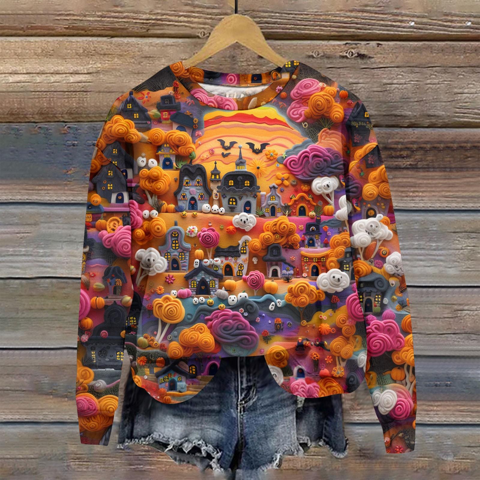 Жіночий осінньо-зимовий пуловер з круглим вирізом і довгими рукавами, милий 3D-пуловер з принтом на Хелловін L фіолетовий
Жіночий осінньо-зимовий пуловер з круглим вирізом і довгими рукавами, милий 3D-пуловер з принтом на Хелловін L фіолетовий