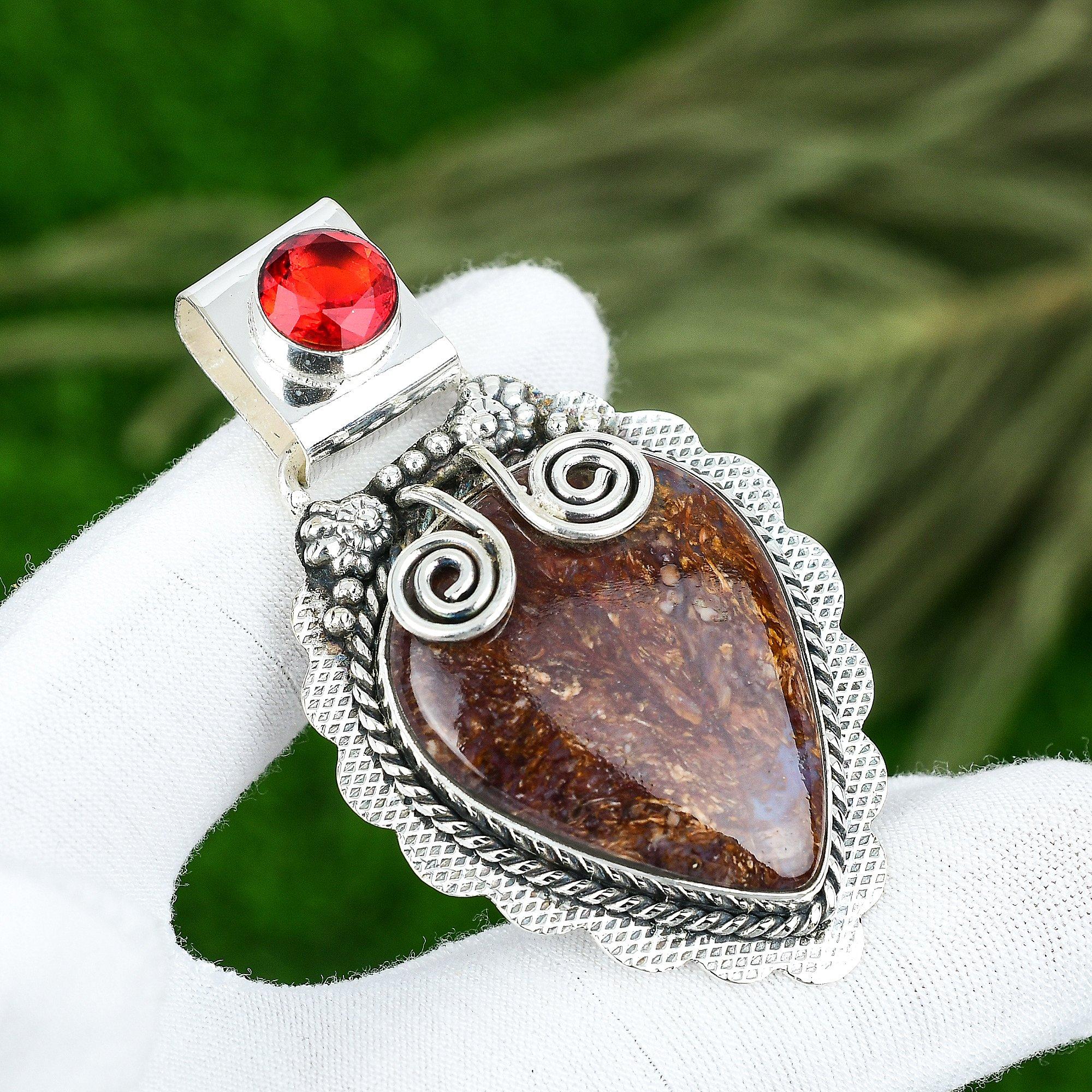 Natural Moroccan Seam Agate Gemstone Pendant 925 Sterling Silver For Women
Natural Moroccan Seam Agate Gemstone Pendant 925 Sterling Silver For Women