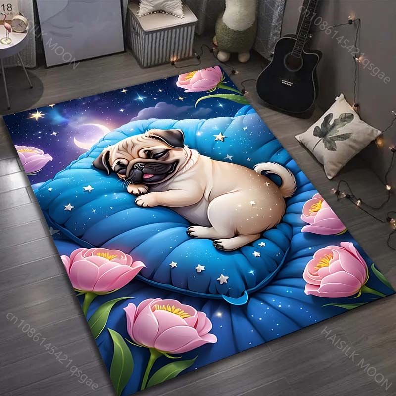 Sleeping Cute Pug Print Carpet for Living Room Bedroom Bedside Sofa Table Floor Mat Home Area Rug Decor for Gifts Large Size 40x60cm (16x24in)
Sleeping Cute Pug Print Carpet for Living Room Bedroom Bedside Sofa Table Floor Mat Home Area Rug Decor for Gifts Large Size 40x60cm (16x24in)