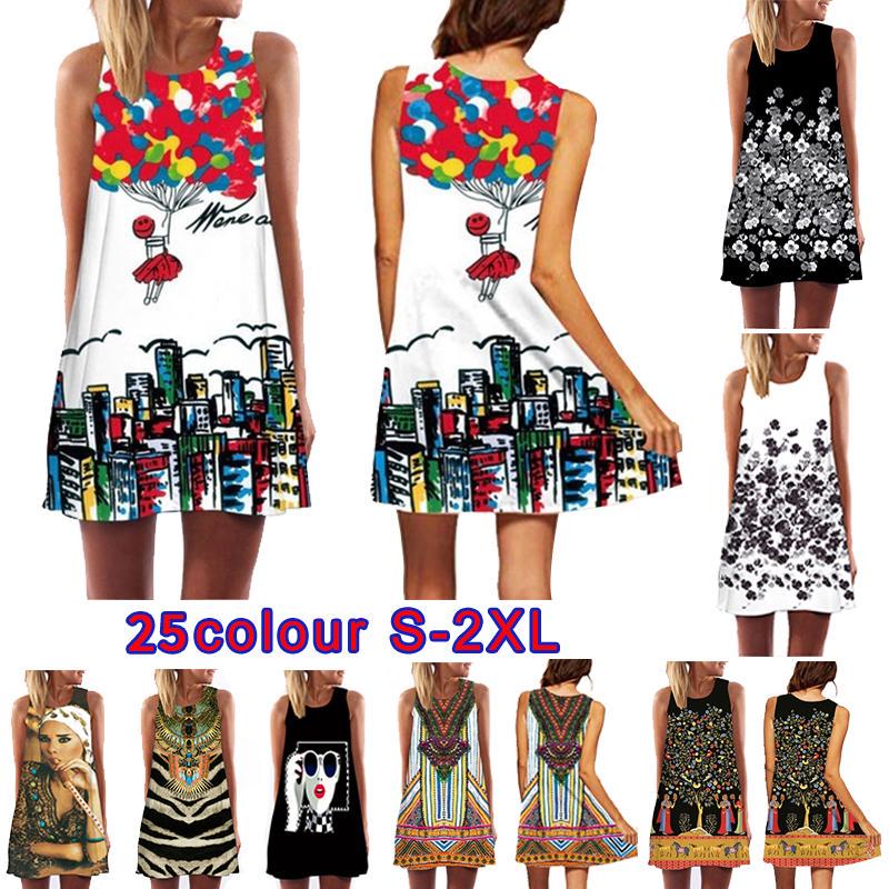 Женское летнее повседневное платье без рукавов круглым вырезом и принтом цифровой печати размер s - xl
Женское летнее повседневное платье без рукавов круглым вырезом и принтом цифровой печати размер s - xl
