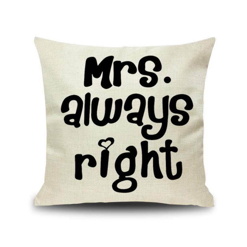 Valentine s Day Couple Letters Mr Mrs Linen Pillow Cushion Cover Casual Couple s Pillow 45 * 45cm without core
Valentine s Day Couple Letters Mr Mrs Linen Pillow Cushion Cover Casual Couple s Pillow 45 * 45cm without core