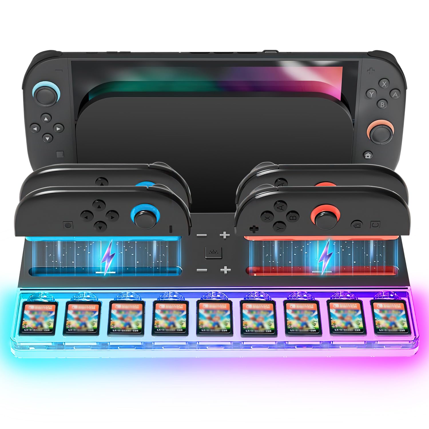 в Подставка для зарядки для Switch Быстрая зарядка для 4 устройств одновременно Switch2 Контроллер зарядки Зарядка Может хранить 9 игр 7 RGB Игровая консоль чёрный
в Подставка для зарядки для Switch Быстрая зарядка для 4 устройств одновременно Switch2 Контроллер зарядки Зарядка Может хранить 9 игр 7 RGB Игровая консоль чёрный
