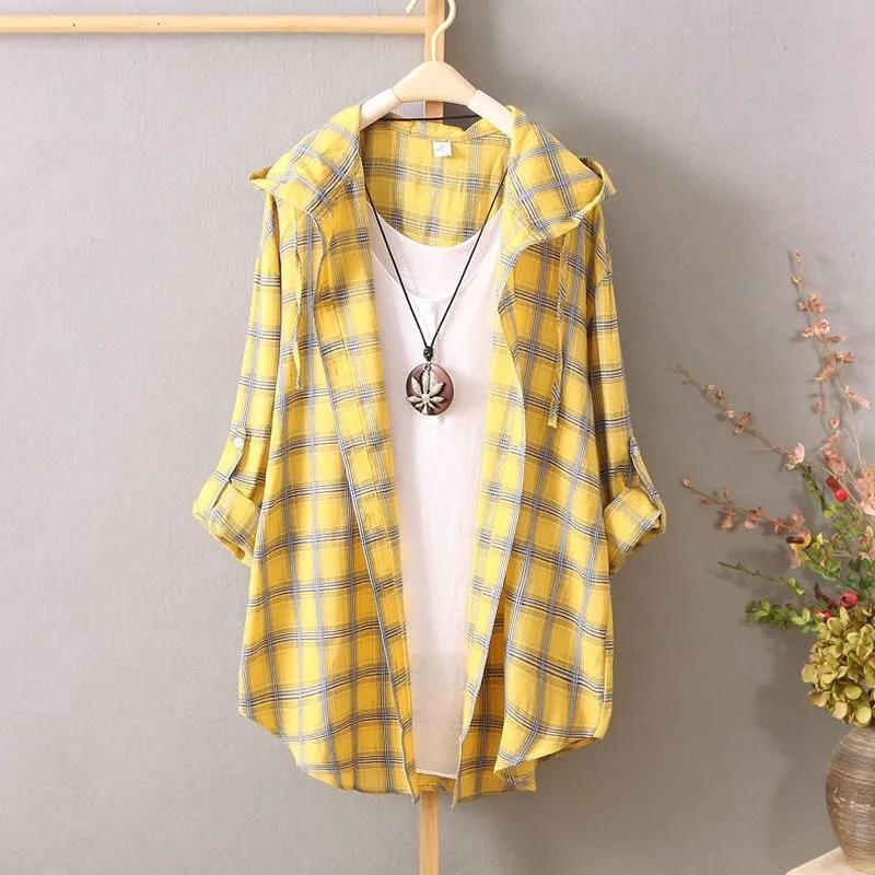 Fashion Sun-Proof Hooded Cotton Women s Plaid Shirt Top-Grade Loose Coat Shirt Women S жовтий
Fashion Sun-Proof Hooded Cotton Women s Plaid Shirt Top-Grade Loose Coat Shirt Women S жовтий