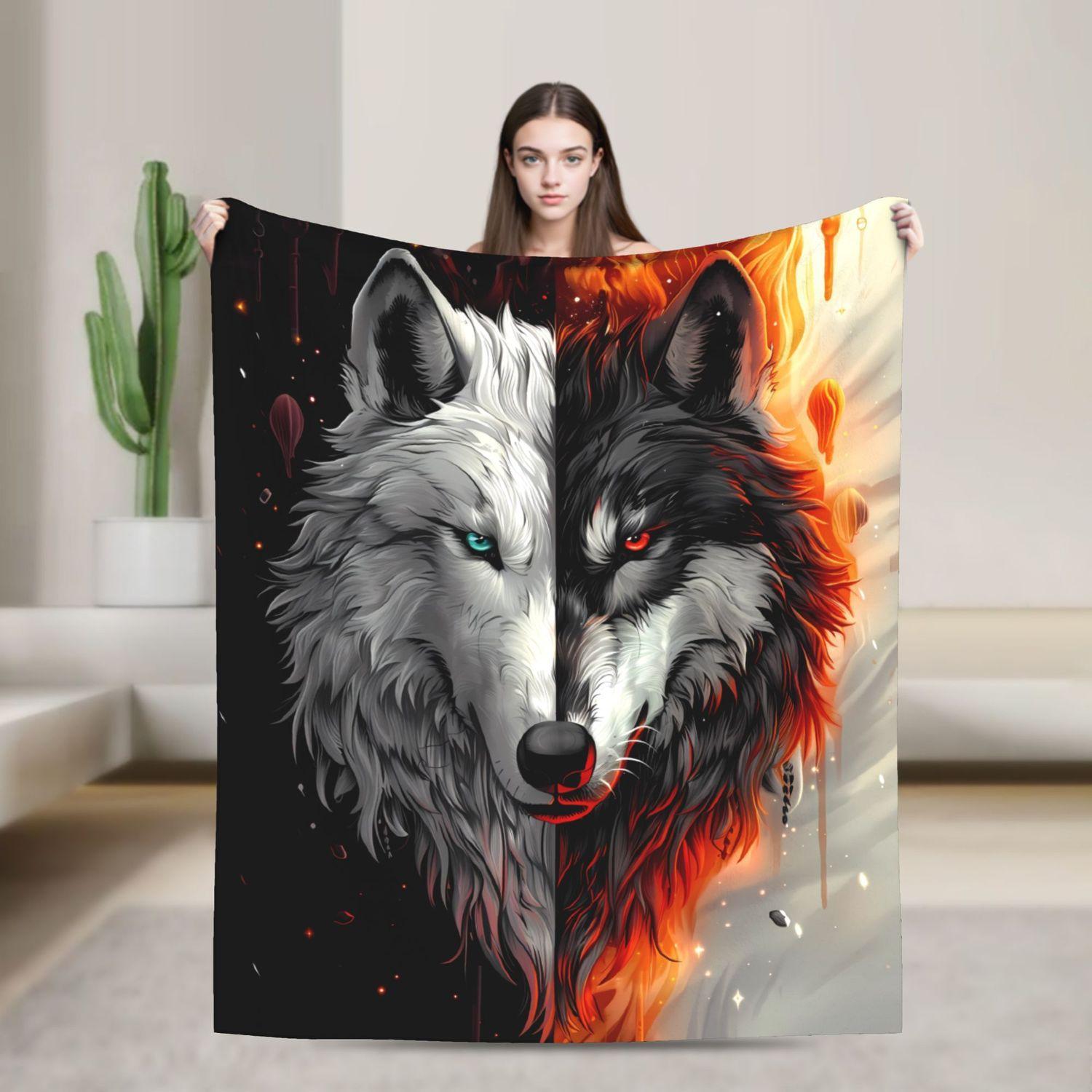 Valentine s Day Wolf Blanket - Dual-Tone Gray Orange Couch Throw 70x100cm
Valentine s Day Wolf Blanket - Dual-Tone Gray Orange Couch Throw 70x100cm