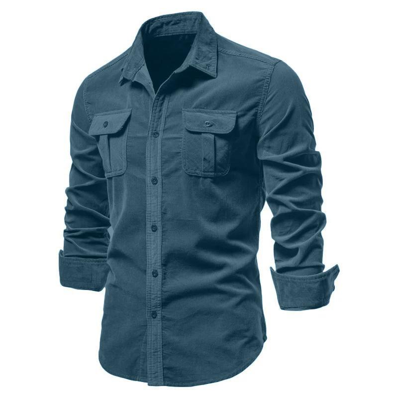 Men s Business Corduroy Shirt Long Sleeve Button Down Shirt with Double Chest Pockets Classic Fit Casual Work Shirt S синий
Men s Business Corduroy Shirt Long Sleeve Button Down Shirt with Double Chest Pockets Classic Fit Casual Work Shirt S синий