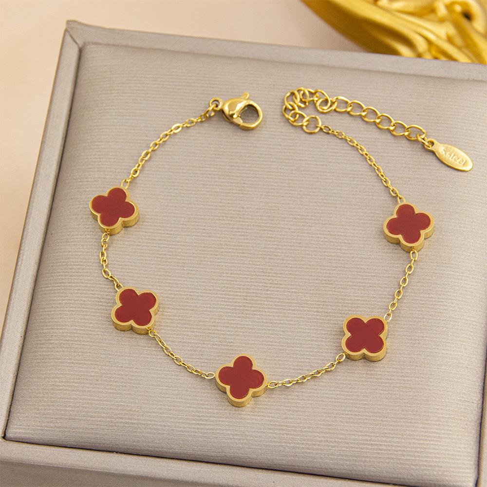 10mm Four-leaf Clover Bracelet Three-color Splicing Titanium Steel Colorfast Light Luxury Simple Shell and Floral Bracelet
10mm Four-leaf Clover Bracelet Three-color Splicing Titanium Steel Colorfast Light Luxury Simple Shell and Floral Bracelet