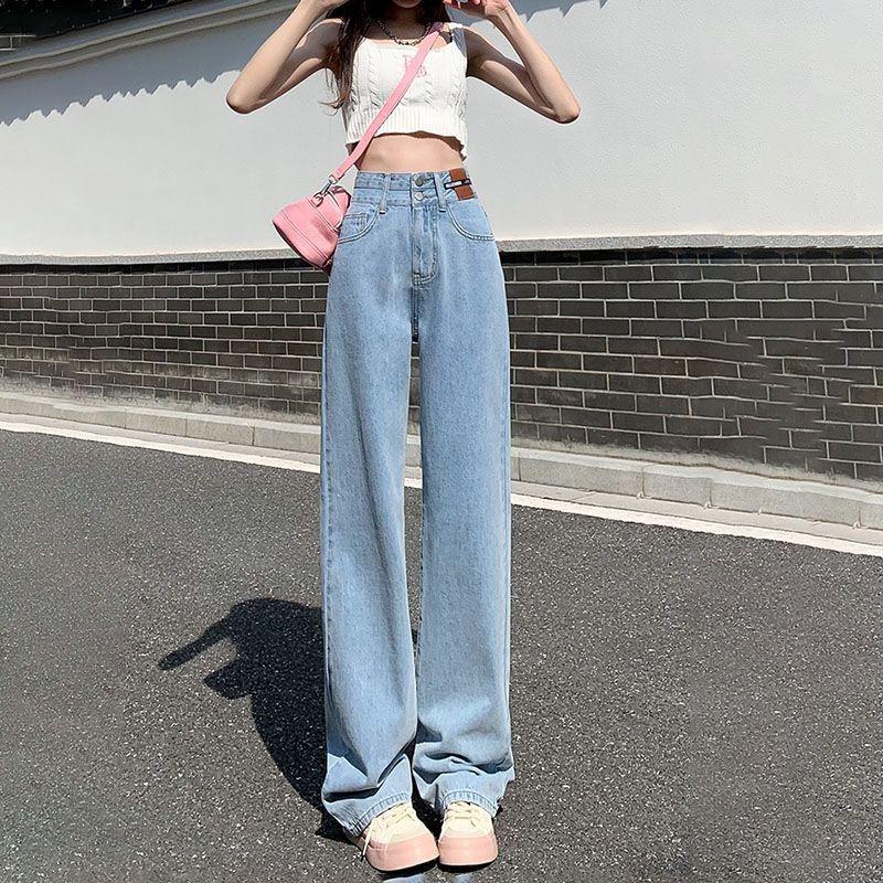 Korean Style Women s High Waist Straight Leg Jeans - Summer Lightweight Retro Slimming, Loose Fit, Wide Leg, Floor Length Pants Large
Korean Style Women s High Waist Straight Leg Jeans - Summer Lightweight Retro Slimming, Loose Fit, Wide Leg, Floor Length Pants Large