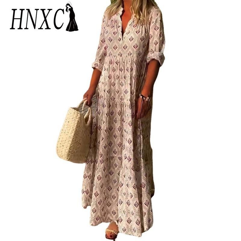 HNXC Женская мода осень-зима цветочный принт длинный рукав V-образный вырез свободные повседневные платья
HNXC Женская мода осень-зима цветочный принт длинный рукав V-образный вырез свободные повседневные платья
