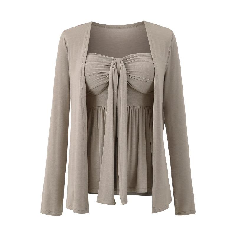 French Pure Desire Wind Kink Pleated Streamer Tube Top Women + Long-sleeved Cardigan Jacket Two-piece Suit XS хакі
French Pure Desire Wind Kink Pleated Streamer Tube Top Women + Long-sleeved Cardigan Jacket Two-piece Suit XS хакі