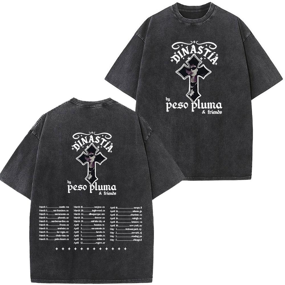 Peso Pluma Dinastia Tour Print Vintage Washed Tshirt Men Women High Quality Tshirt Shortsleeved Cotton Hiphop Tshirts S
Peso Pluma Dinastia Tour Print Vintage Washed Tshirt Men Women High Quality Tshirt Shortsleeved Cotton Hiphop Tshirts S