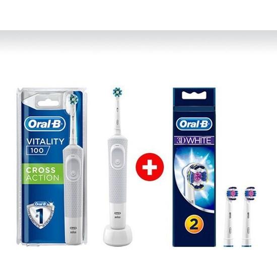 Перезаряжаемая зубная щетка Oral-B D100 Cross Action + 3D White, 2 пары сменных насадок
Перезаряжаемая зубная щетка Oral-B D100 Cross Action + 3D White, 2 пары сменных насадок