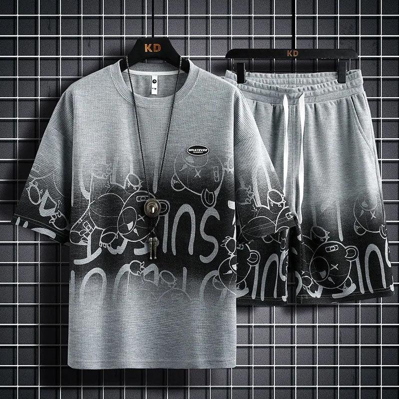 Летний повседневный костюм Waffle Bear Тонкий мужской летний комплект из сотен шорт с короткими рукавами и спортивной одежды M
Летний повседневный костюм Waffle Bear Тонкий мужской летний комплект из сотен шорт с короткими рукавами и спортивной одежды M