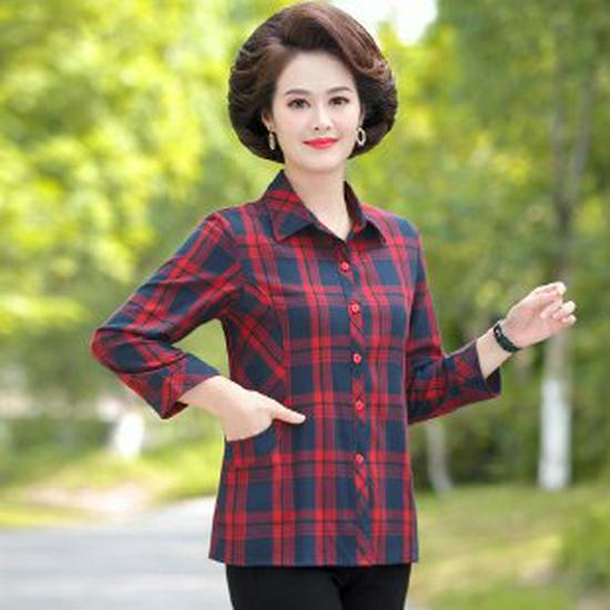 Mother s Spring/Autumn Plaid Long-Sleeve Shirt: Middle-Aged & Elderly Women s Loose Casual Top 3XL червоний
Mother s Spring/Autumn Plaid Long-Sleeve Shirt: Middle-Aged & Elderly Women s Loose Casual Top 3XL червоний