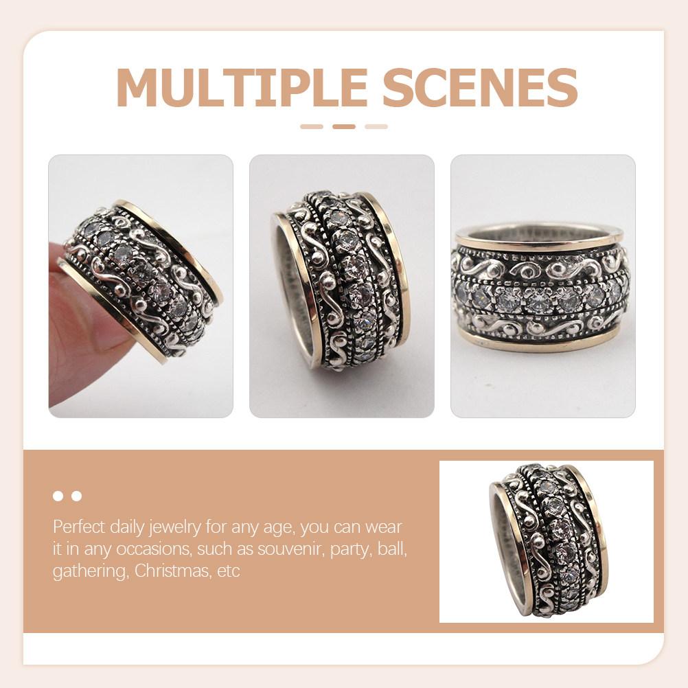 Carved Vintage Ring for Women Retro Finger Band Delicate Alloy Jewelry Gift for Girlfriend Wife Mother Birthday 1.8x1.8CM
Carved Vintage Ring for Women Retro Finger Band Delicate Alloy Jewelry Gift for Girlfriend Wife Mother Birthday 1.8x1.8CM