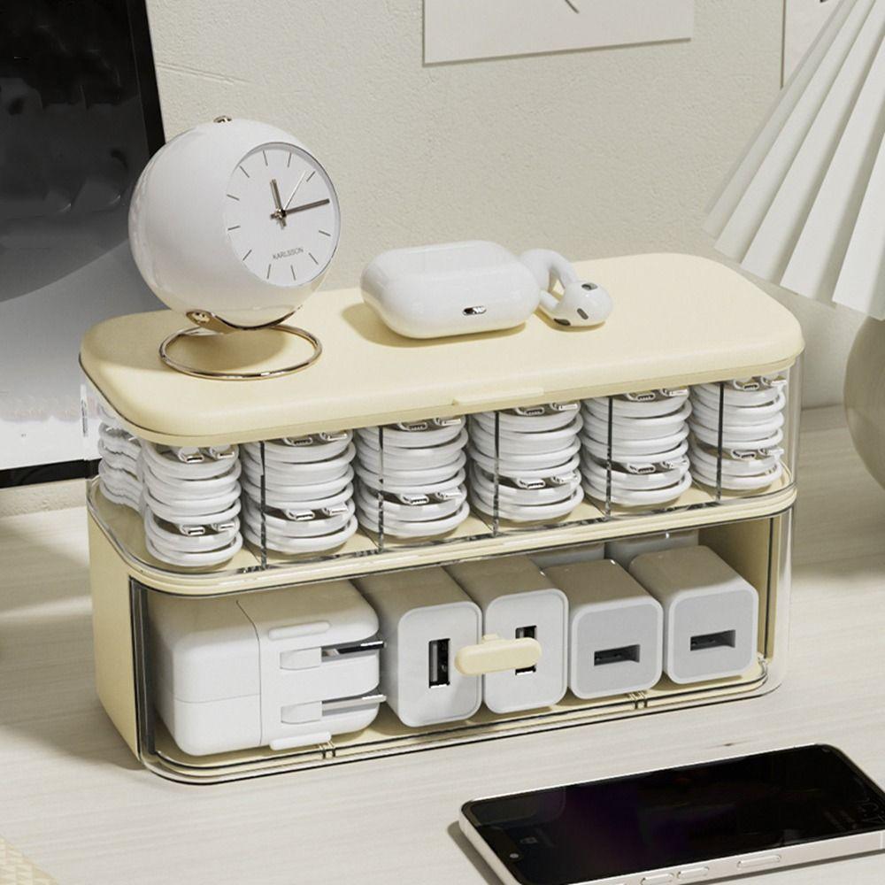 Dustproof Cable Storage Box Clear Data Cable Organizer Practical Charger Wires Case Desk бежевий
Dustproof Cable Storage Box Clear Data Cable Organizer Practical Charger Wires Case Desk бежевий