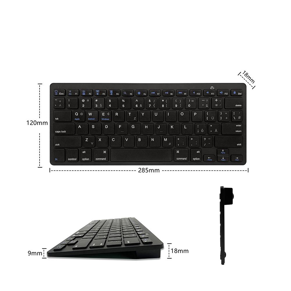 X5 Lightweight Ultra-thin Bluetooth-compatible Keyboard Portable Wireless Keyboard for Apple/Android OS (German) Black
X5 Lightweight Ultra-thin Bluetooth-compatible Keyboard Portable Wireless Keyboard for Apple/Android OS (German) Black