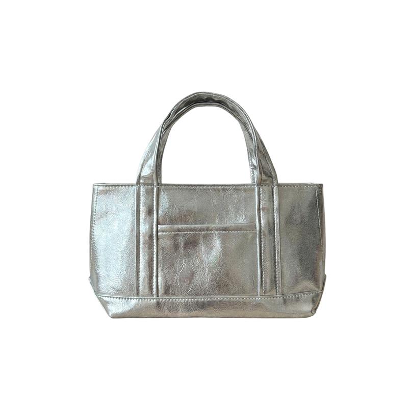 Silver Mini Bucket Bag Y2k Punk Style Top-handle Pu Leather Crossbody Bag Lightweight Casual Daily Commuter Handbag For Women
Silver Mini Bucket Bag Y2k Punk Style Top-handle Pu Leather Crossbody Bag Lightweight Casual Daily Commuter Handbag For Women