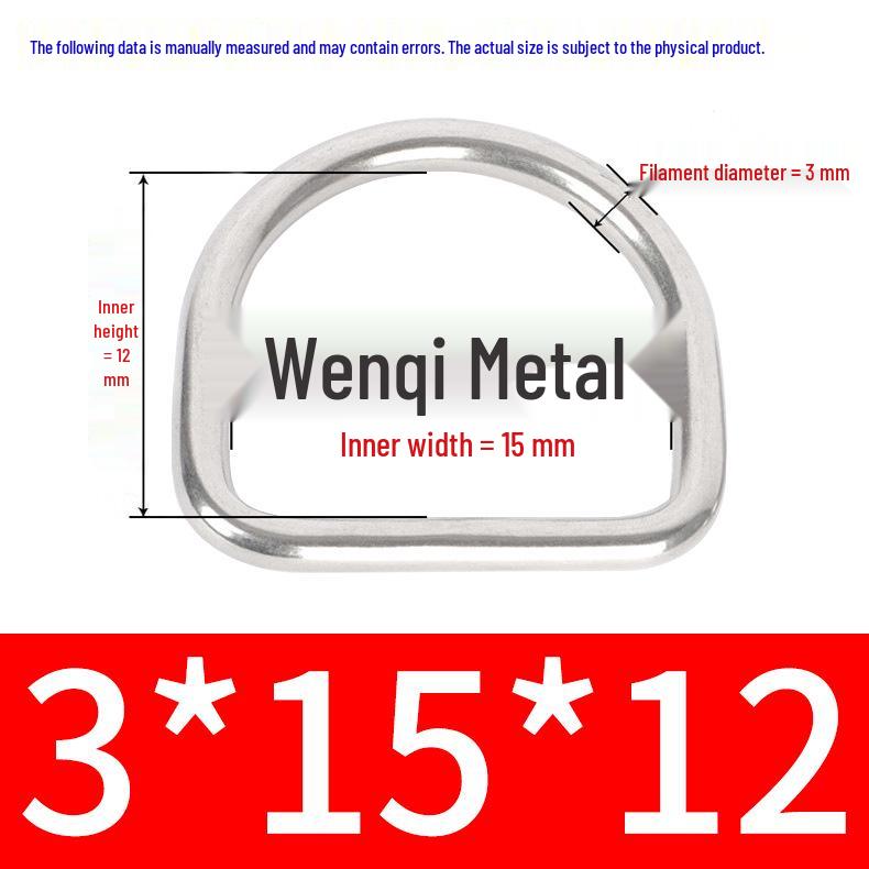 304 Stainless Steel Semi-circular D-Ring Bag Strap & Hat DIY Seamless Triangle Buckle. 50mm width, 47mm height
304 Stainless Steel Semi-circular D-Ring Bag Strap & Hat DIY Seamless Triangle Buckle. 50mm width, 47mm height