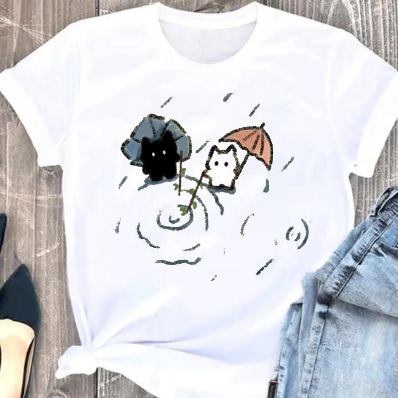 Summer Shortsleeved Tshirt with Cute Black and White Cat Pattern Shortsleeved Top Women Clothing Graphic Tshirts Gothic S
Summer Shortsleeved Tshirt with Cute Black and White Cat Pattern Shortsleeved Top Women Clothing Graphic Tshirts Gothic S