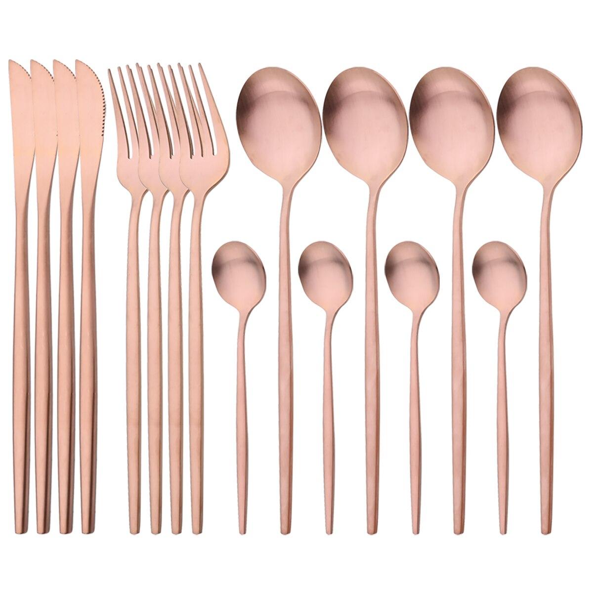 16Pcs Dinnerware Set Stainless Steel Tableware Matte Dinner Rose Gold Cutlery Set Knife Fork Coffee Spoon Flatware Kitchen Set золотой
16Pcs Dinnerware Set Stainless Steel Tableware Matte Dinner Rose Gold Cutlery Set Knife Fork Coffee Spoon Flatware Kitchen Set золотой