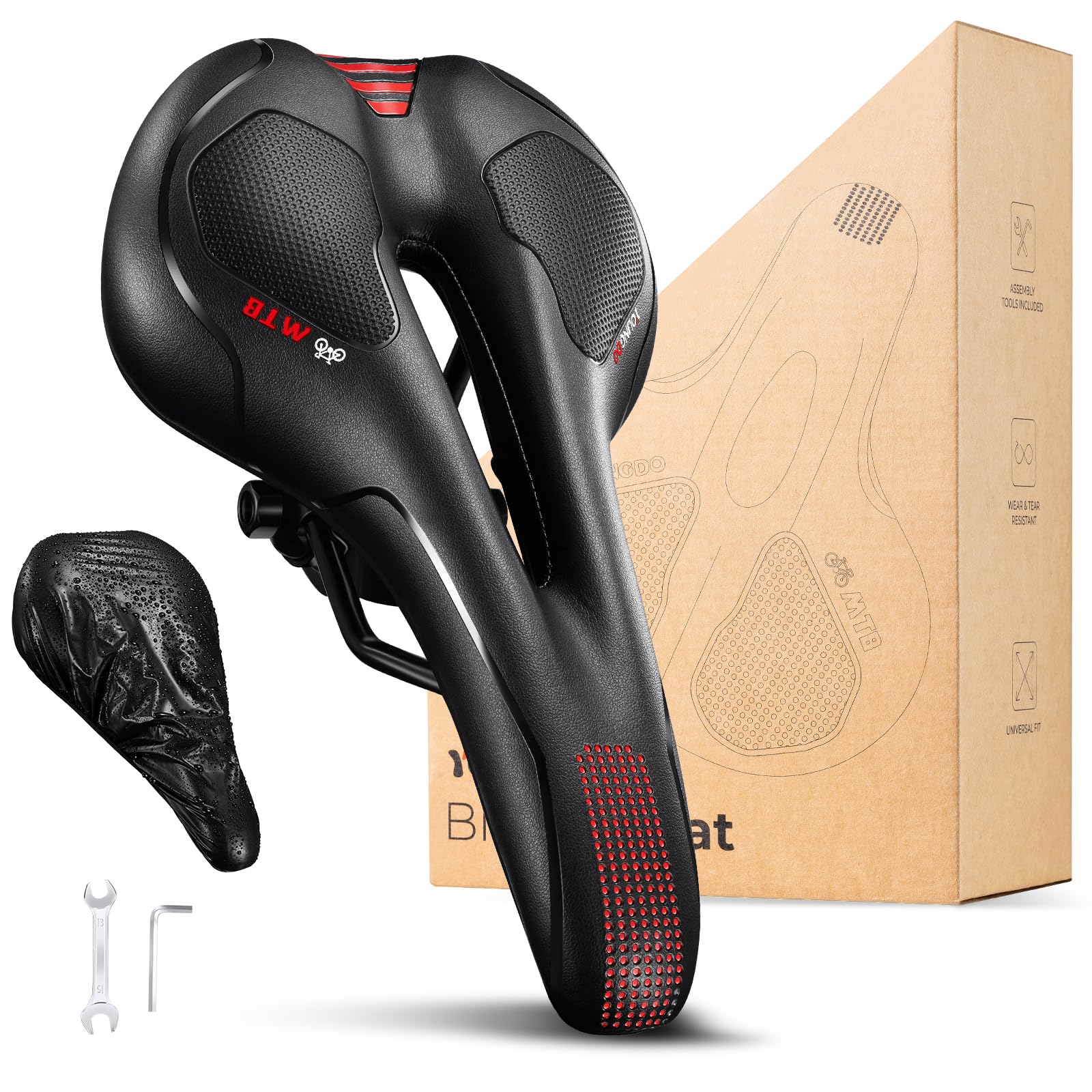 YOUNGDO Bicycle Saddle Saddle Extra Memory Foam Shock Cover Included - Cushion, Thick, Cushion, Absorption, Comfortable, Breathable,
YOUNGDO Bicycle Saddle Saddle Extra Memory Foam Shock Cover Included - Cushion, Thick, Cushion, Absorption, Comfortable, Breathable,